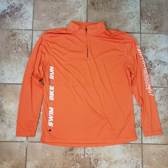 Large Long-Sleeve Triathalon Swim Bike Run Shirt Race Outer Banks Tri OBX - Picture 2 of 12